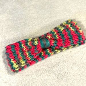 Hand Knit Baby Headband Pink Yellow Gray 3-6 months